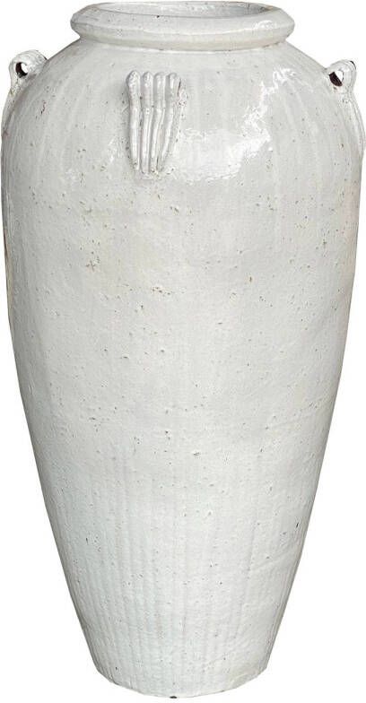 Ptmd Collection PTMD Izze White glazed ceramic extreme pot high