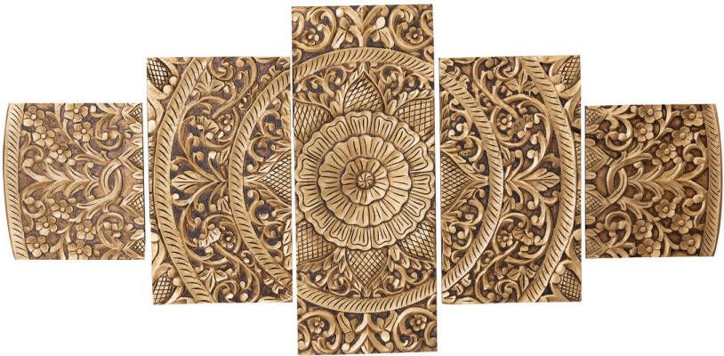 Ptmd Collection PTMD Sharlene Gold MDF antique carved wallpanel 5 pcs