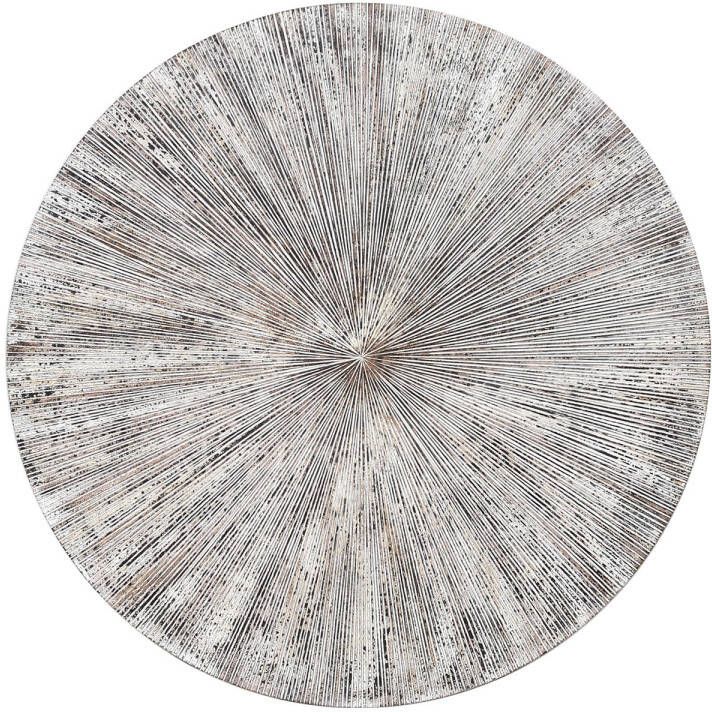 Ptmd Collection PTMD Zapp Wit geribbeld wandpaneel rond L