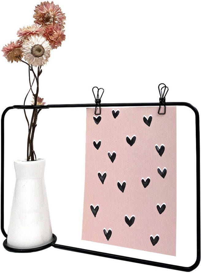 QUVIO fotolijst Metalen frame Wit vaasje