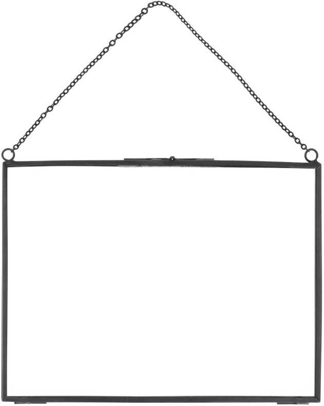 QUVIO Fotolijst hangend met ketting 20 x 15 cm Staal en glas