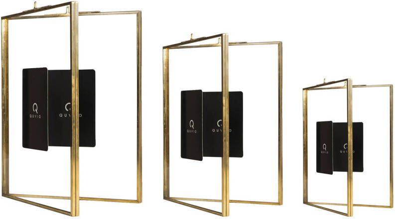 QUVIO Fotolijst staand rechthoek 15x20 5 cm + 13x18 cm + 10 5x15 5 cm Goud