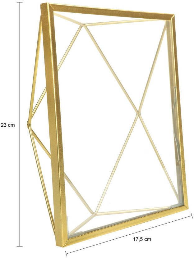 QUVIO Fotolijstje hexagon 17 5 x 23 cm staal Goud