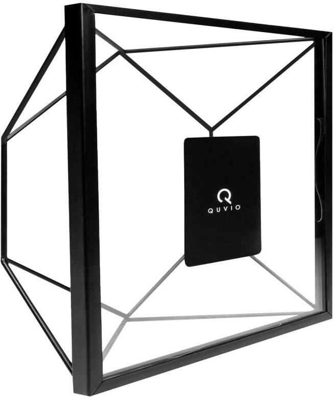 QUVIO Fotolijstje hexagon staal 15 x 15cm Zwart