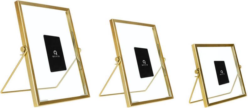 QUVIO Fotolijstje Staand 15x15 cm + 15x20 5 cm + 17 5x23 cm Goud