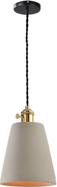 QUVIO Hanglamp landelijk Kegel van beton rond Diameter 15 cm