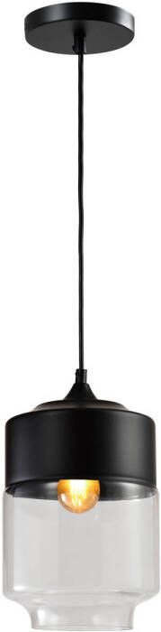 QUVIO Hanglamp langwerpig glas zwart QUV5102L-BLACK
