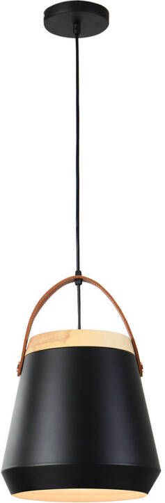 QUVIO Hanglamp modern Kanvormig van metaal en leer Diameter 26 cm
