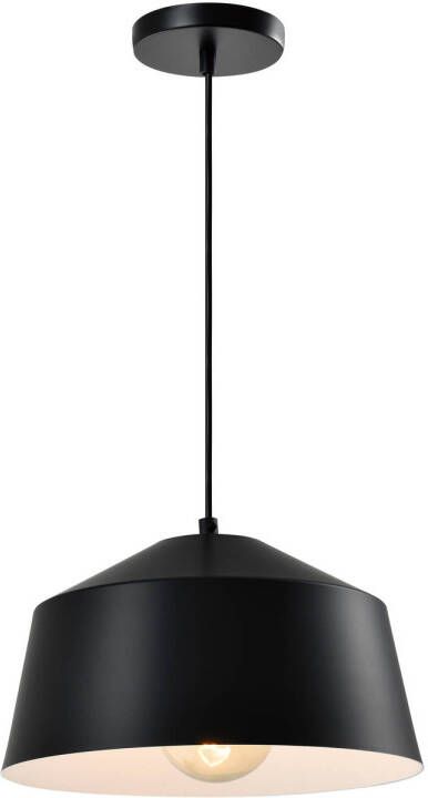 QUVIO Hanglamp modern Brede koepellamp D 27 cm Zwart