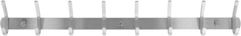 QUVIO Kapstok met 8 haken RVS Zilver