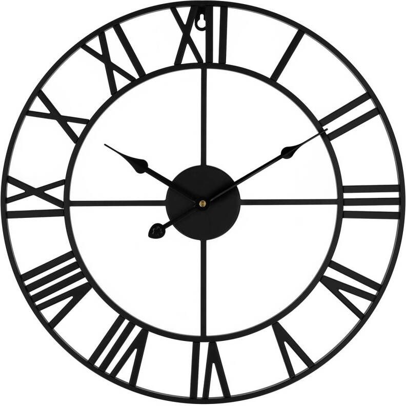 QUVIO Wandklok klassiek Staal Diameter 45 cm