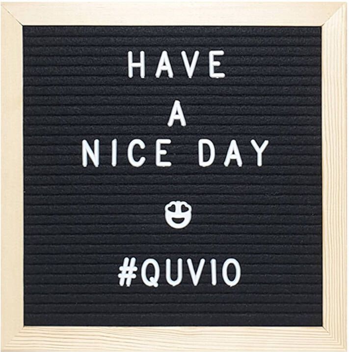 QUVIO Letterbord zwart met houten lijst