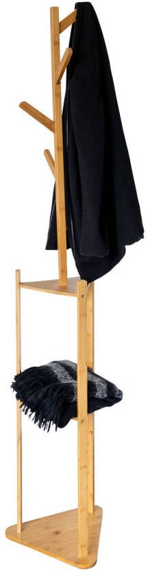 QUVIO Staande kapstok met plank Licht bruin