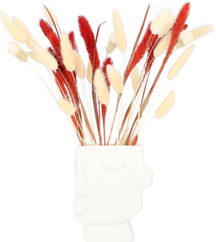 QUVIO Vaas Gezicht Decoratie Wit