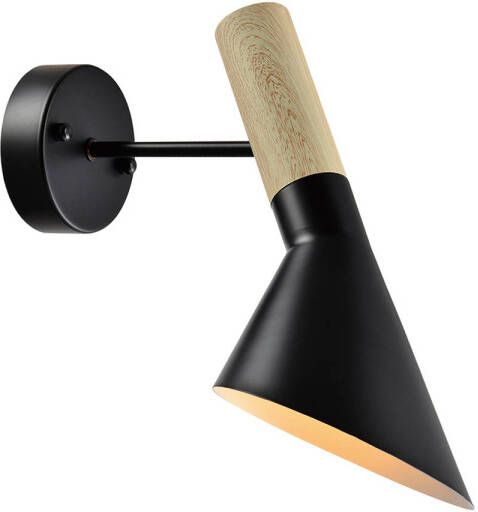QUVIO Wandlamp Scandinavisch Verstelbaar Zwart en bruin