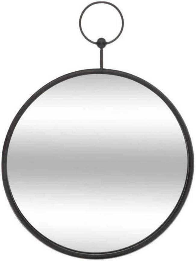 ATMOSPHERA Spiegel wandspiegel rond D30 cm metaal zwart Woondecoratie accessoires Spiegels
