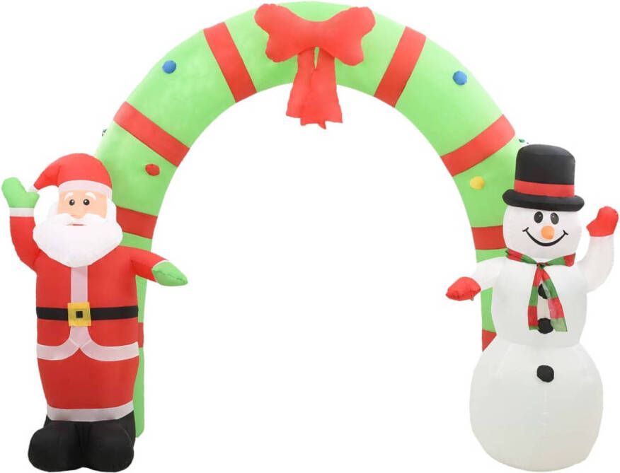 The Living Store Opblaasbare Kerstboog Kerstman en Sneeuwpop 300 x 90 x 223 cm Met 3 LEDs