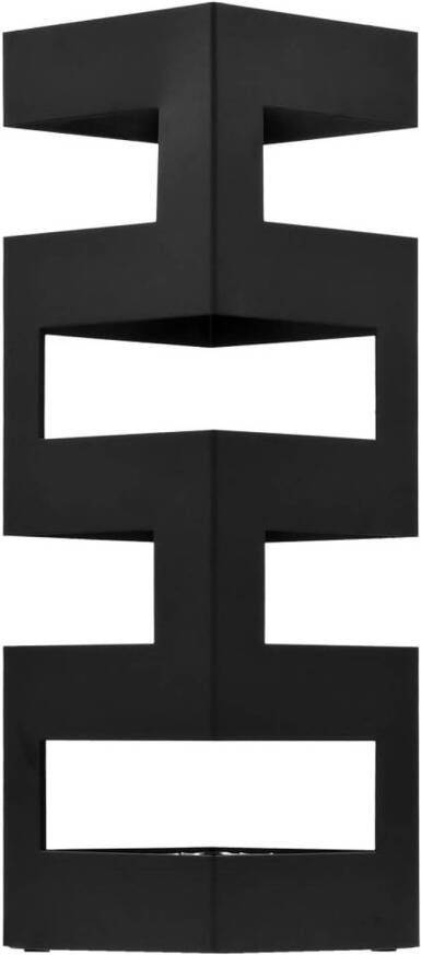 The Living Store Parapluhouder zwart 15.5 x 15.5 x 48.5 cm kunststof druppelblad