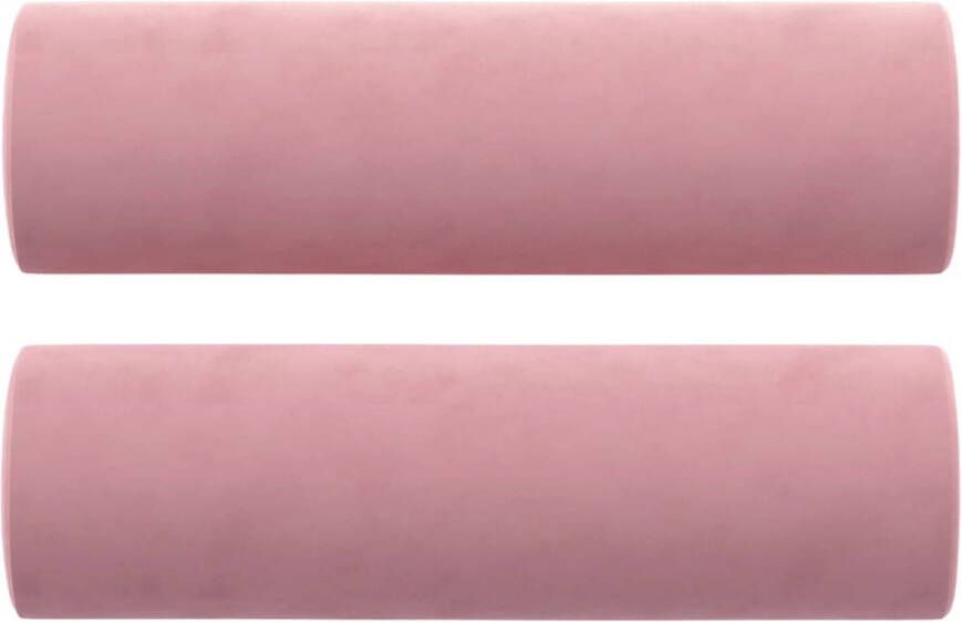 VidaXL Sierkussens 2 st 15x50 cm fluweel roze