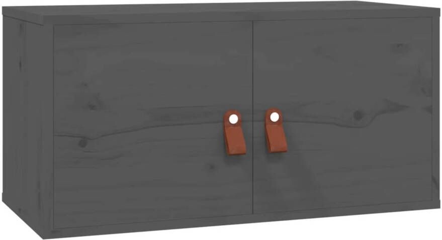 VidaXL Wandkast 60x30x30 cm massief grenenhout grijs