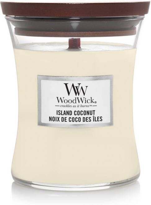 Woodwick Geurkaars Medium Island Coconut 11 cm ø 10 cm
