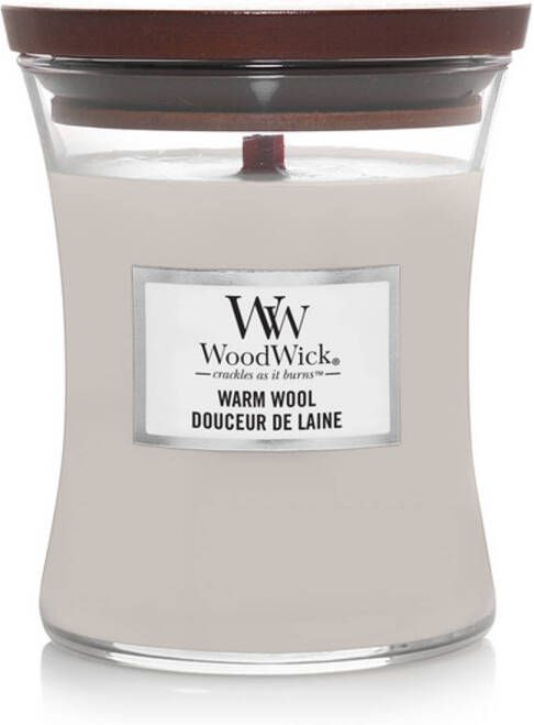 Woodwick Geurkaars Medium Warm Wool 11 cm ø 10 cm