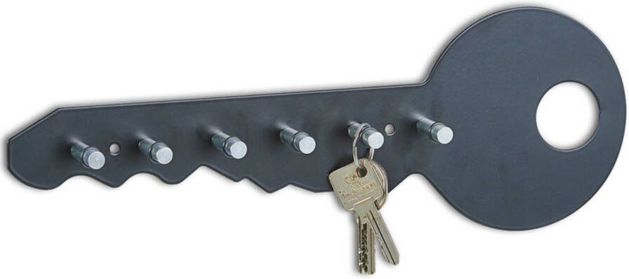 Zeller Sleutelrek zwart voor 6 sleutels 35 cm Huisbenodigdheden Sleutels ophangen Sleutelrekjes Decoratief sleutelrek Sleutelkastjes