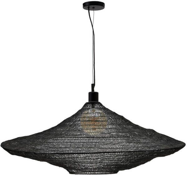 Kave Home Makai-plafondlamp van metaal met zwarte afwerking Ø 87 cm