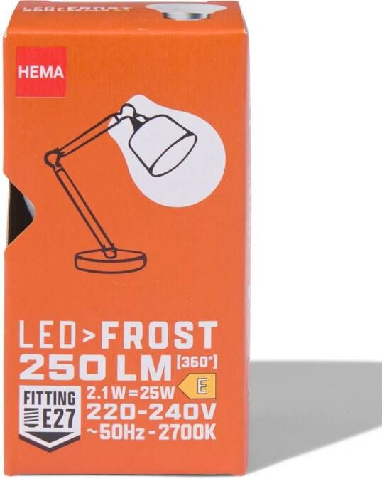 HEMA Led Kogel Glass Frost E27 2.5W 250lm