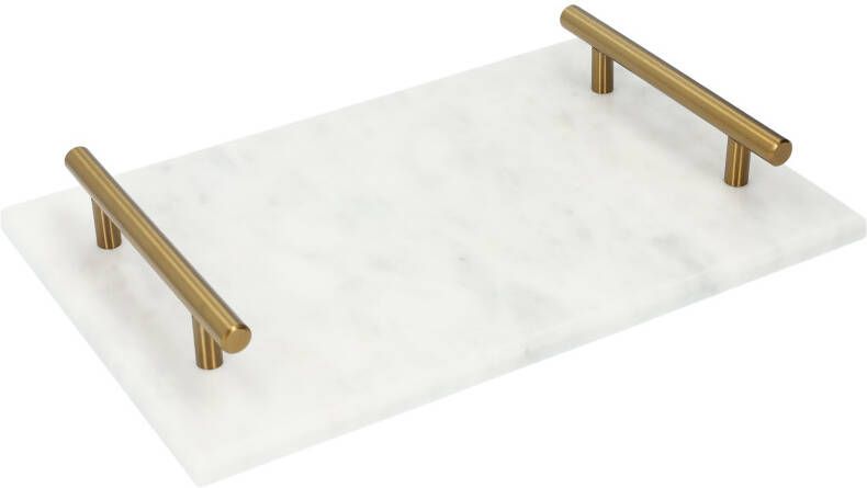 QUVIO Dienblad met gouden handvaten 20 x 30 cm Marmer