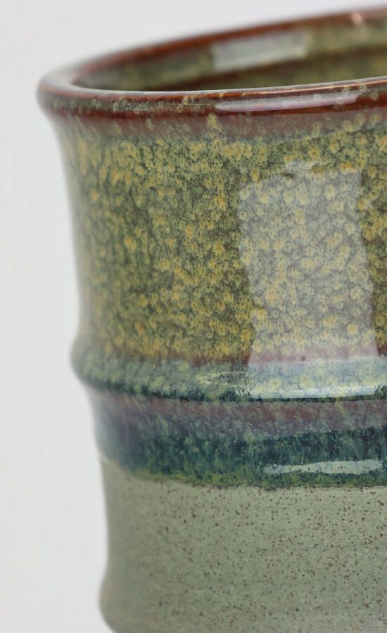 I.GE.A. Siervaas Blumenvase aus Keramik geriffelt Zylinderform matt glänzend (1 stuk)