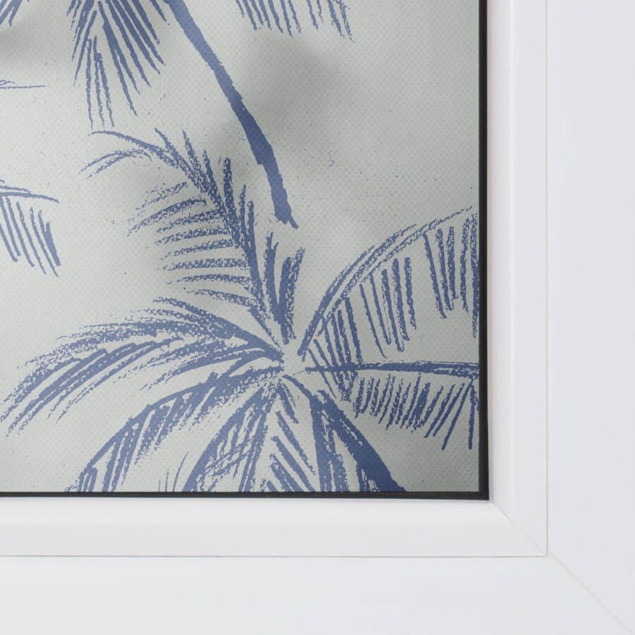 LICHTBLICK Raamfolie zelfklevend bescherming tegen inkijk Blueprint Palms blauw (1 stuk)