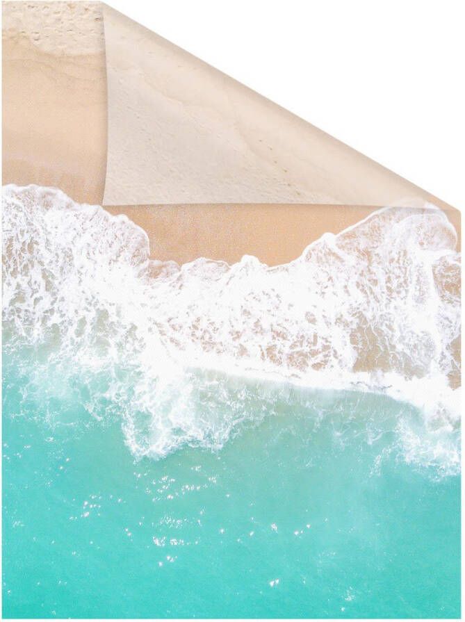 LICHTBLICK Raamfolie zelfklevend bescherming tegen inkijk The beach turquoise beige (1 stuk)