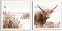 Reinders! Artprint Vrije natuur Highlander koe heide strand rust (2-delig) - Thumbnail 1