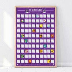 Unknown Bucket list Board games poster 100 bordspellen kraskaart