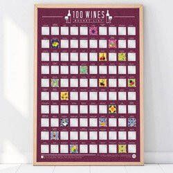 Unknown Bucket list poster 100 wijnsoorten kraskaart