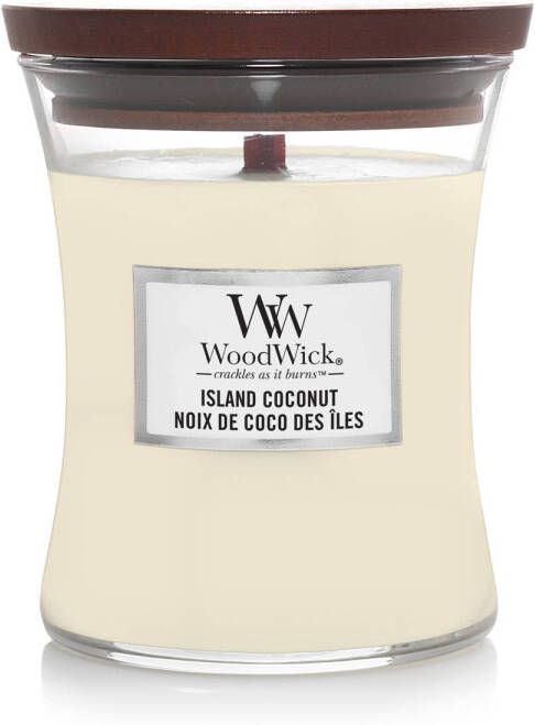 Woodwick Geurkaars Medium Island Coconut 11 cm ø 10 cm