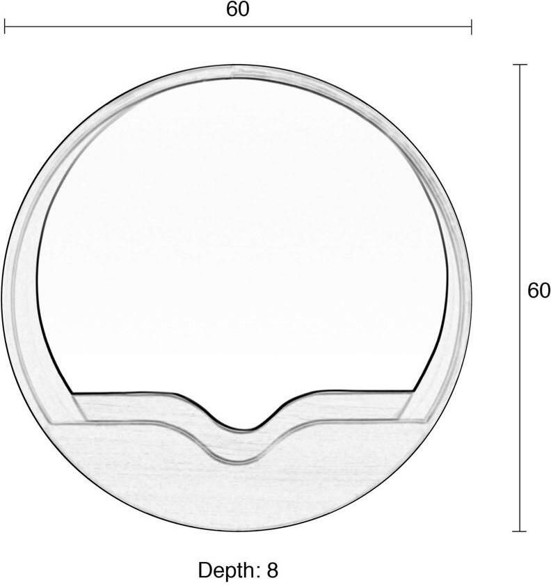 Intens Wonen Zuiver round wall spiegel hout large